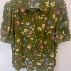 60s/70s inspired floral top